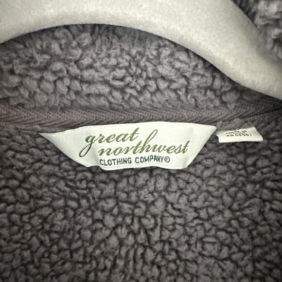 Great Northwest Indigo Fleece Vest Snowflake Print Sherpa Lined Women's Small - Picture 3 of 6